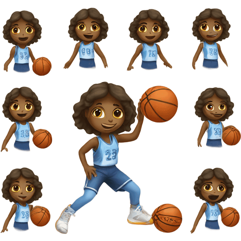 girl child playing basketball emoji