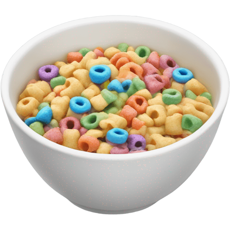 A bowl of rainbow cereal WITH MILK  emoji