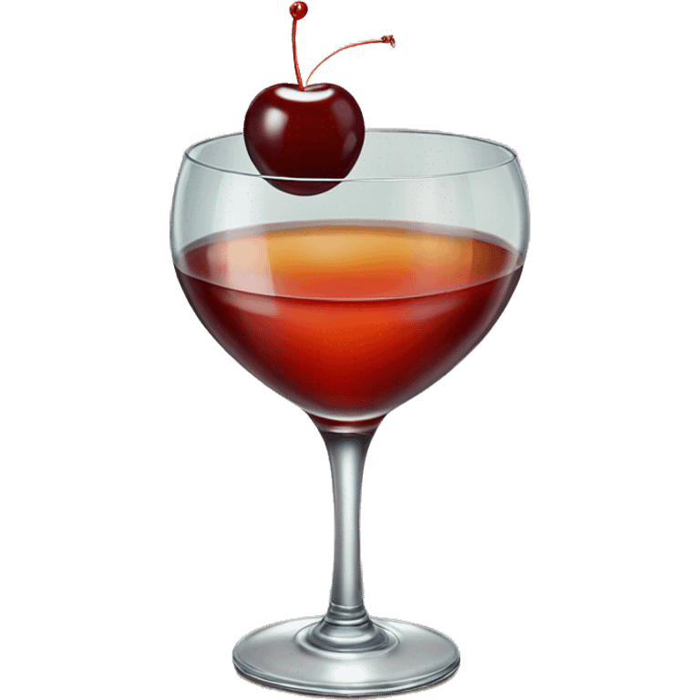 manhattan cocktail with one cherry on the glass emoji