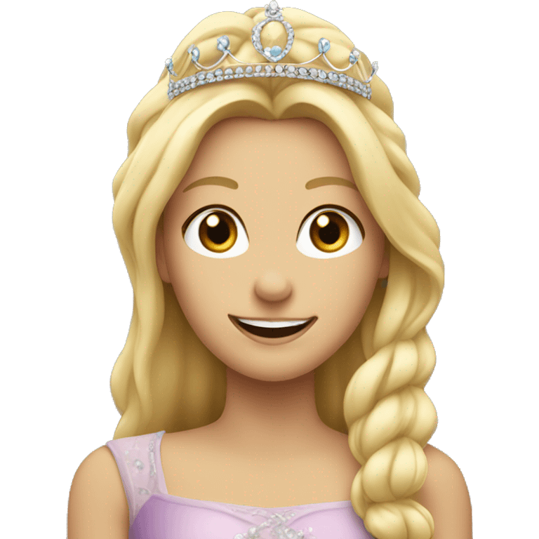 blonde girl smiling with tiara emoji