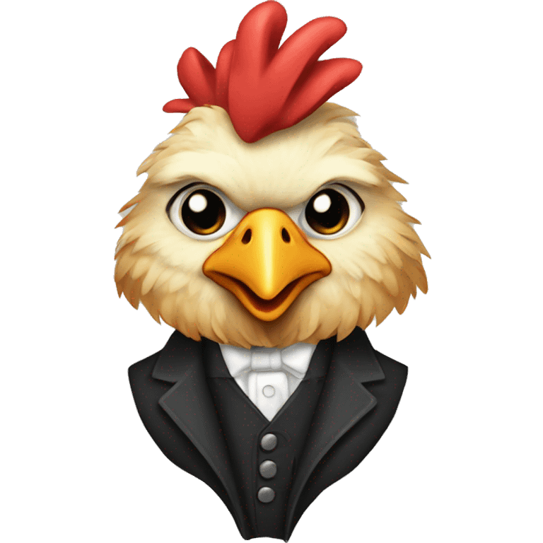 A chicken whose dapper af emoji