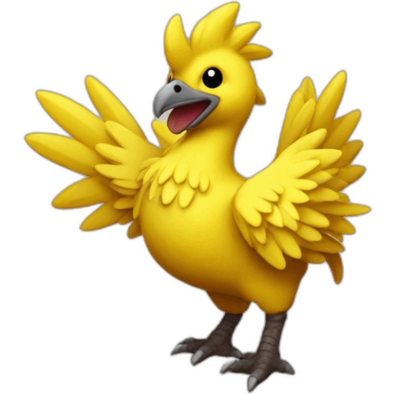 Chocobo waving emoji