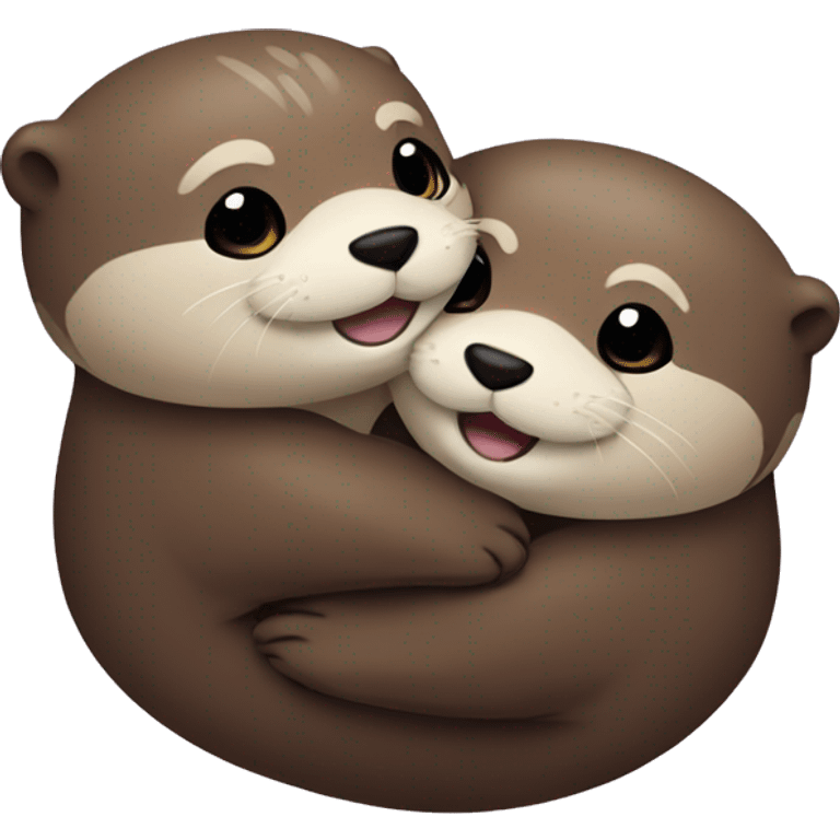 Otter hugging each other emoji