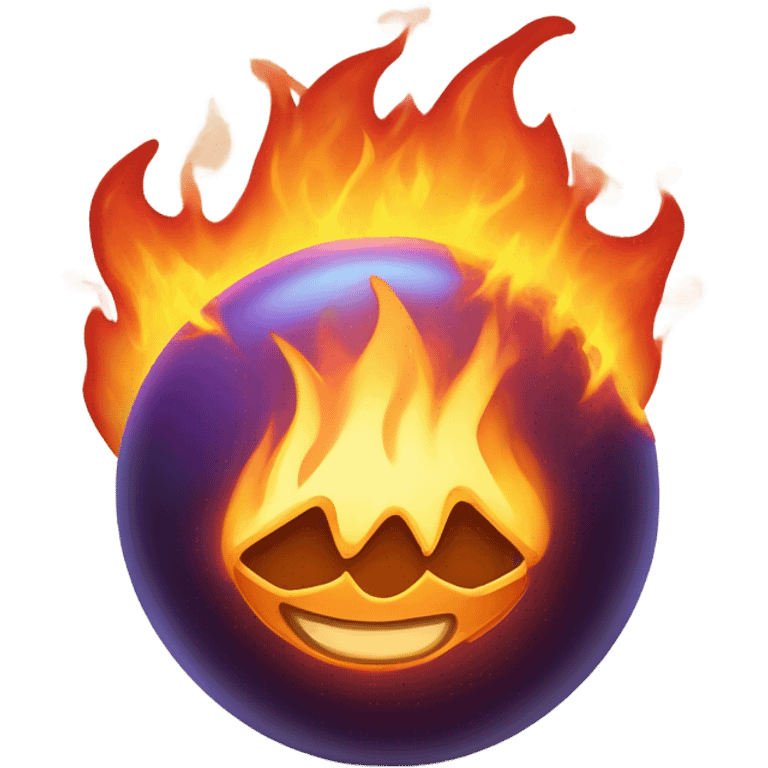 fortune telling ball in fire emoji