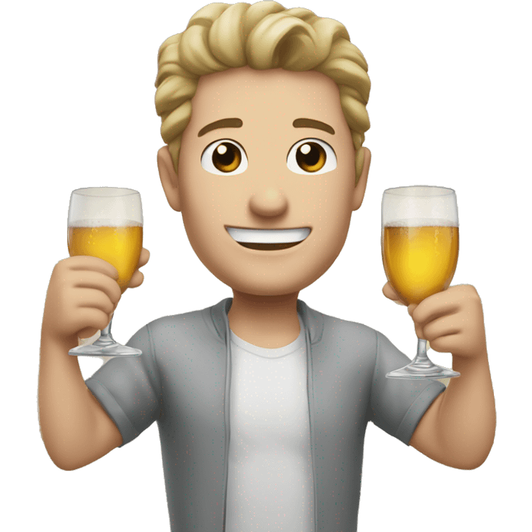 white guy One glass cheers  ￼ emoji