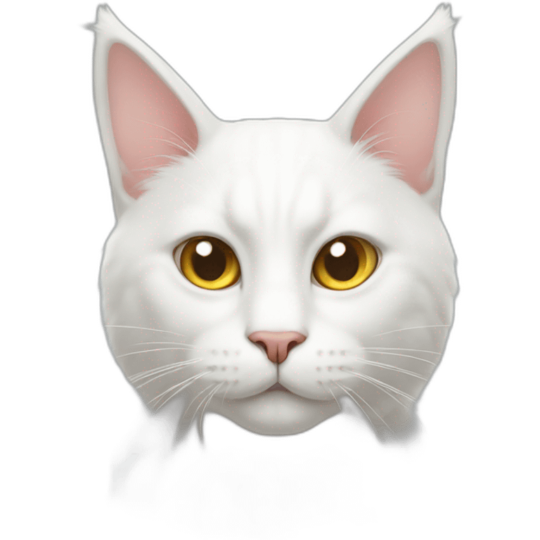 White cat with horns emoji