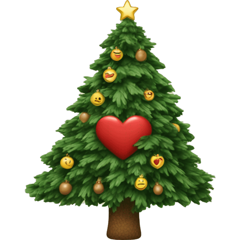 Tannenbaum mit Herz im Arm ￼ emoji