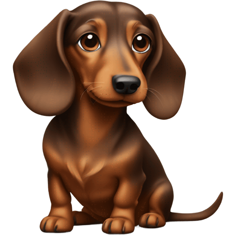 Brown long haired Dachshund   emoji