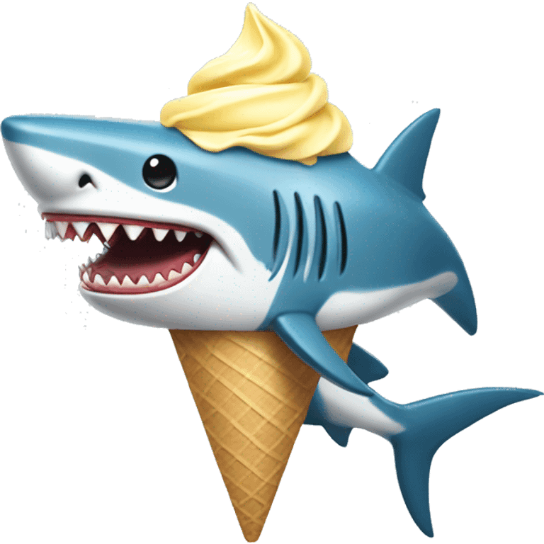 shark eating ice creams emoji