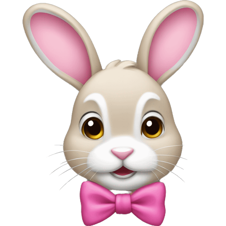 Rabbit with a pink bow emoji