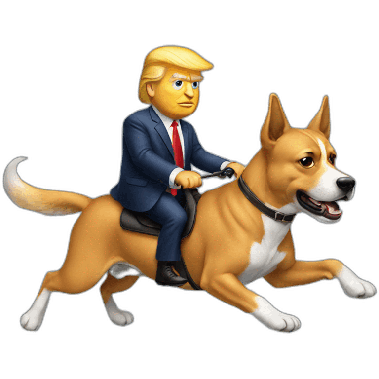 Trump riding a dog emoji