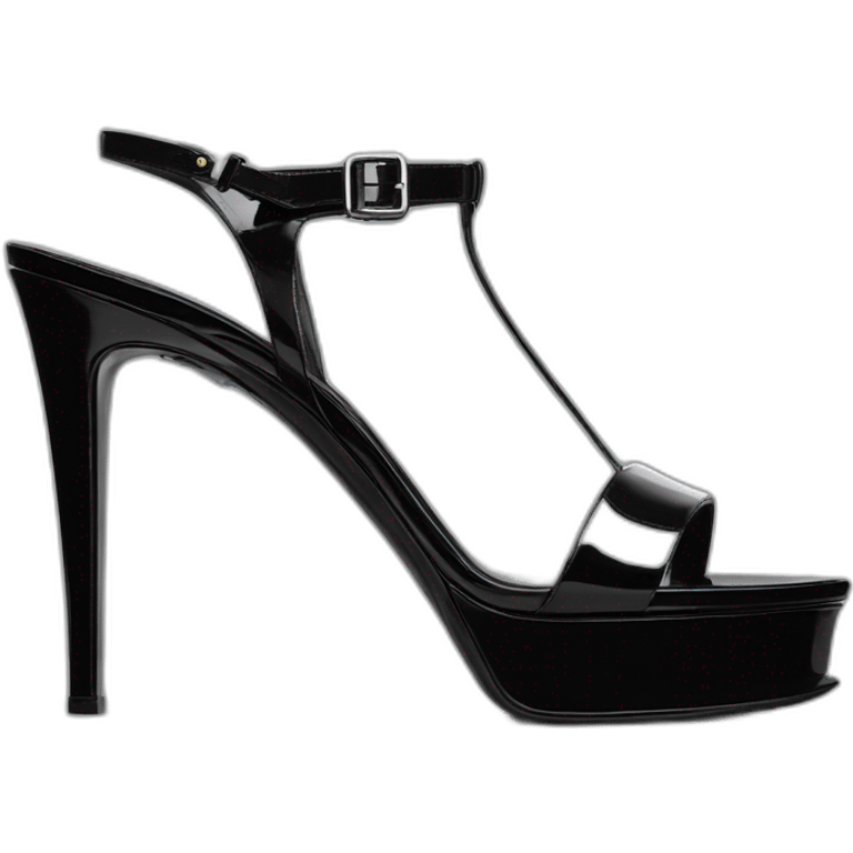 Ysl TRIBUTE PLATFORM SANDAL black PATENT LEATHER emoji