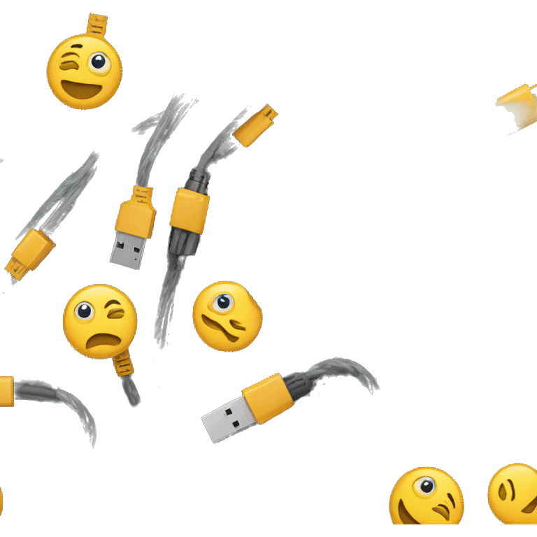 Unorganized bunch of cables emoji