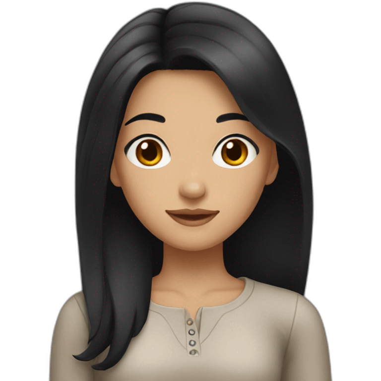 girl with black hair and brown eyes  emoji