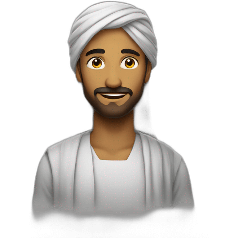 رجل شعره ازرق فاتح يلبس قناع emoji