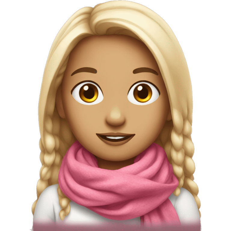 Girl with pink scarf emoji