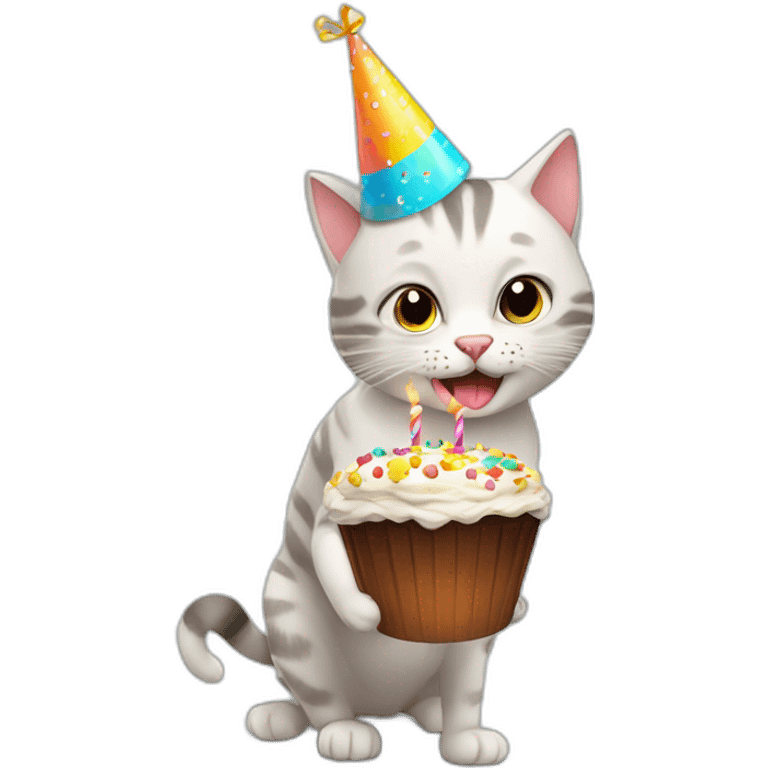 happy birthday funny cat emoji