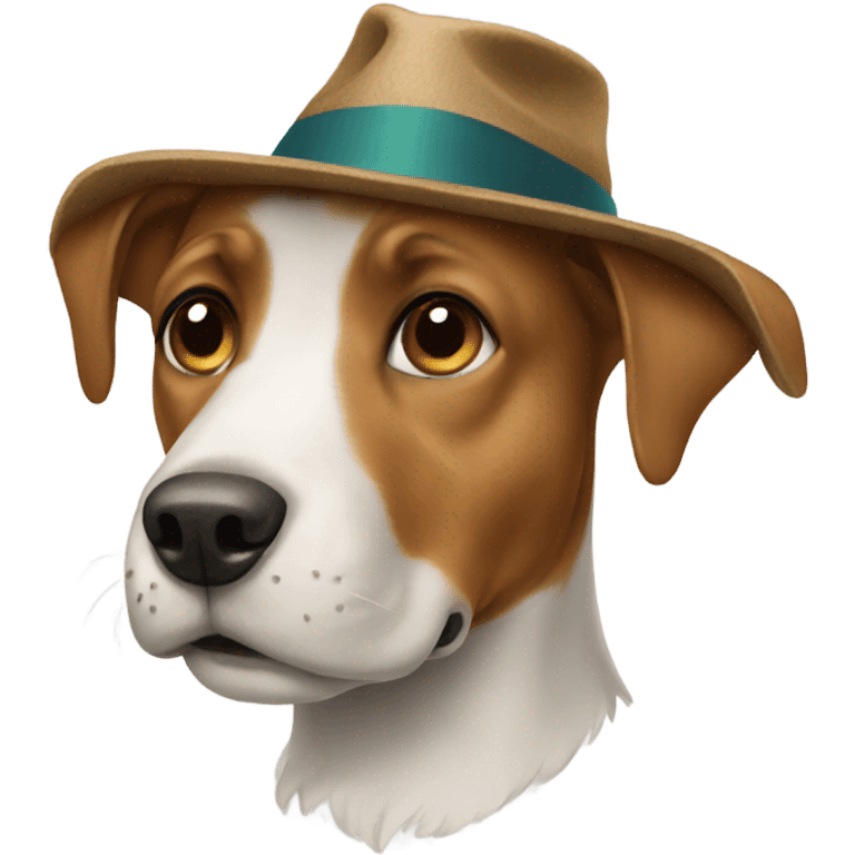 Dog wearing hat emoji