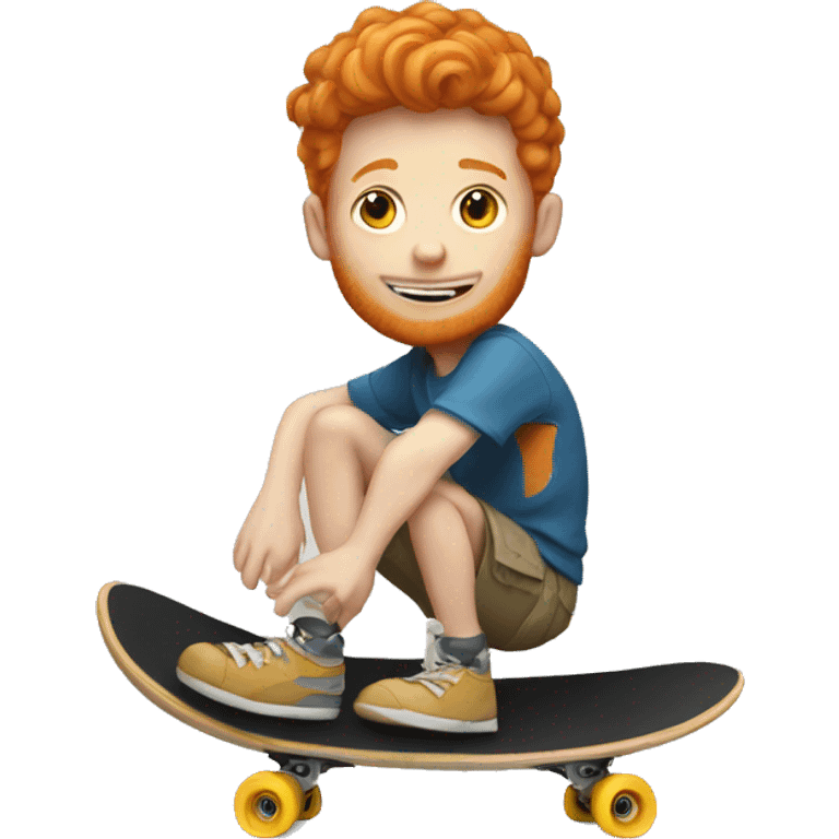 Ginger boy with skateboard emoji