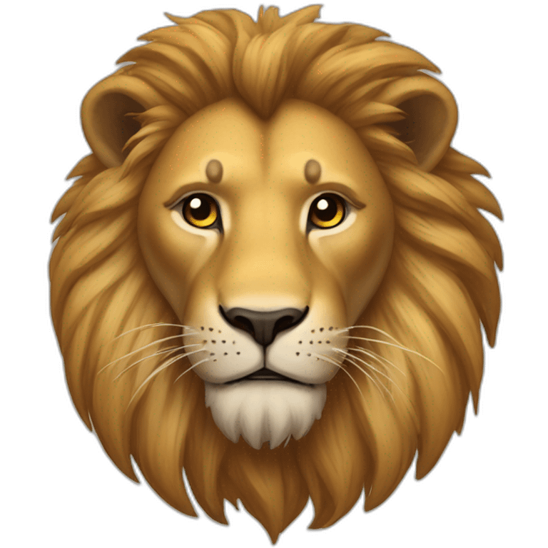 Lion mélanger avec un lion emoji