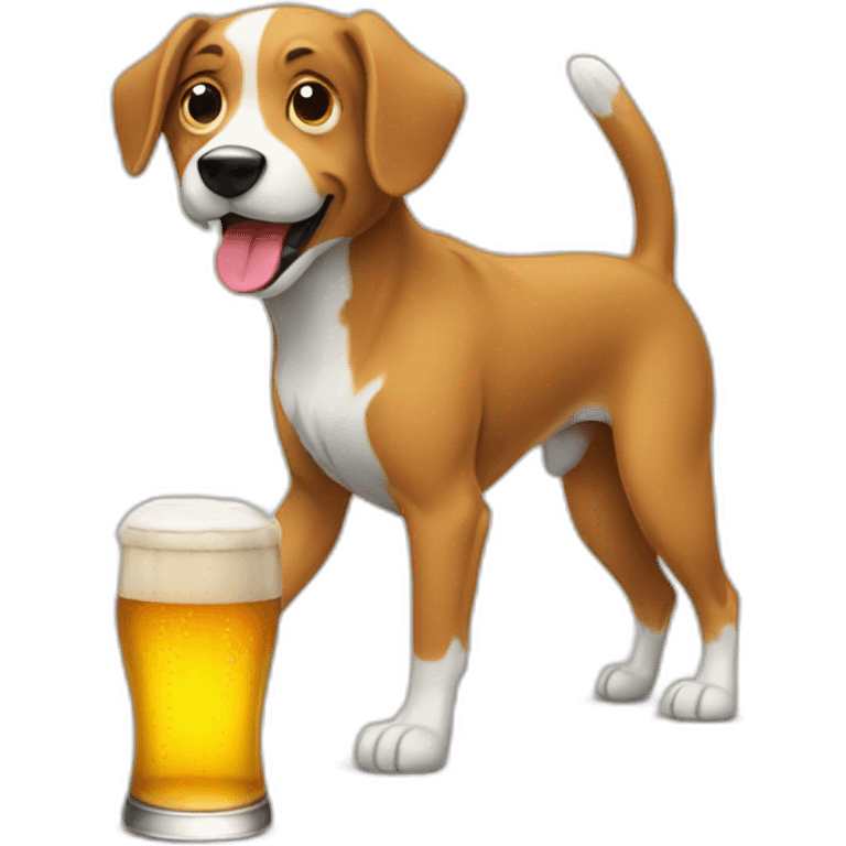 Dog dribbling beer emoji