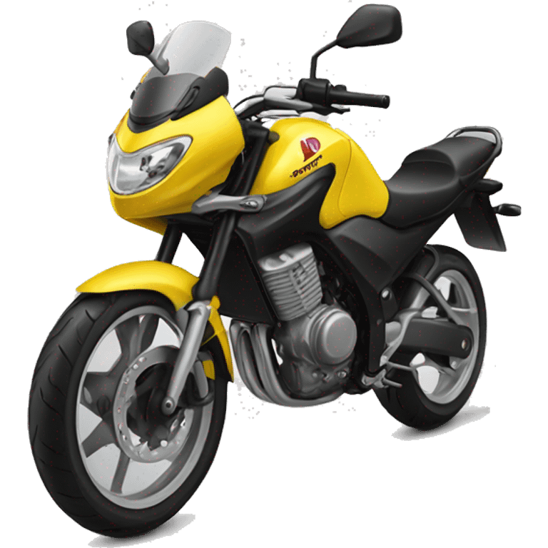 Yellow sport motorcycle Honda  emoji