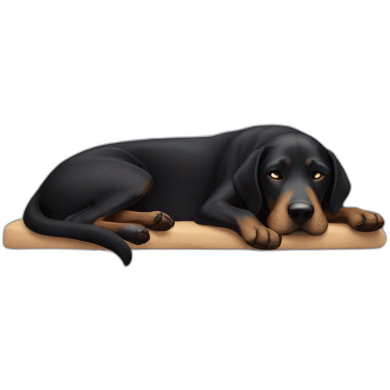 all black hound dog sleeping emoji