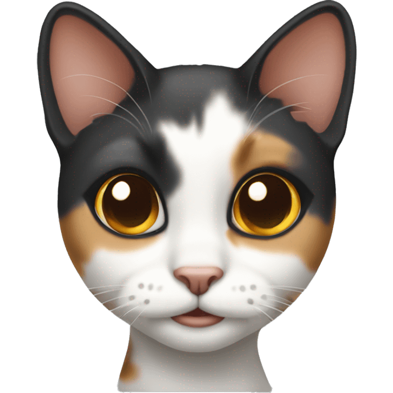 curious calico cat gazing forward emoji