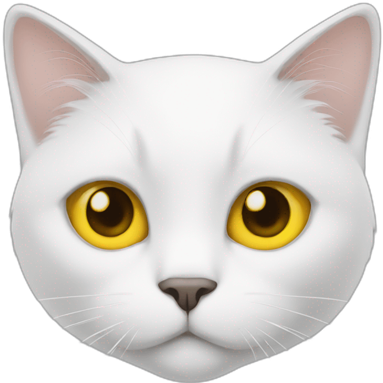 white cat with yellow eyes emoji