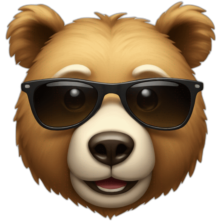 smirking bear with sunglasses emoji