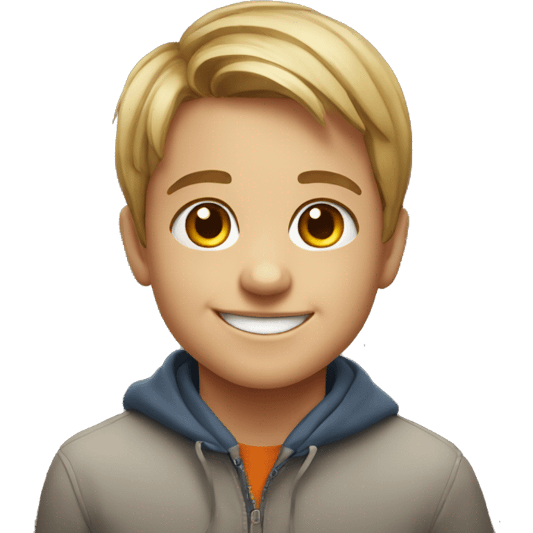 smiling boy in portrait emoji