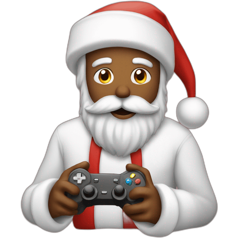 santa playing videogames emoji