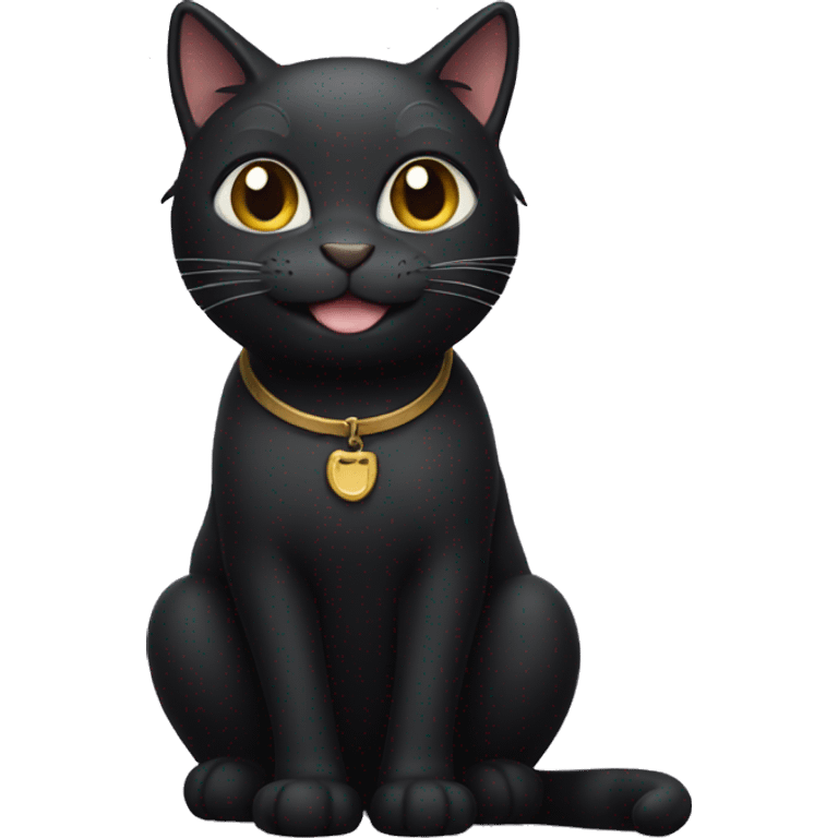 Smiling black cat  emoji