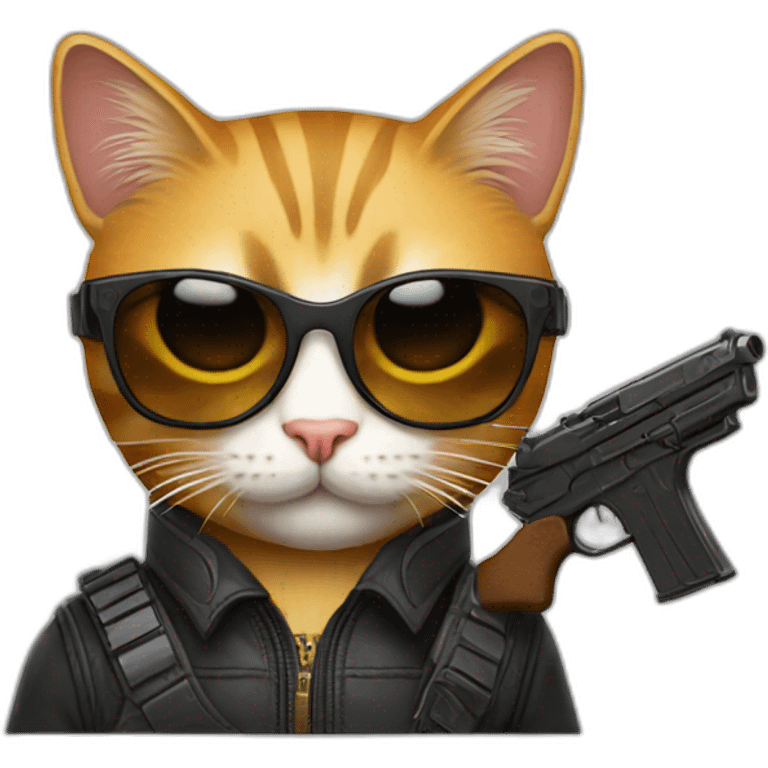 cat-with-sunglasses-and-a-gun emoji