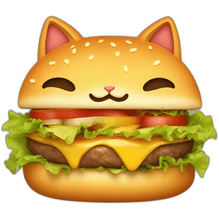 Hamburger cat emoji