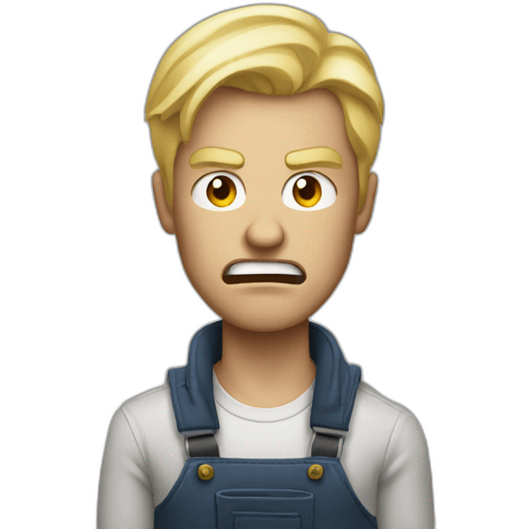 Blonde man angry on iphone emoji