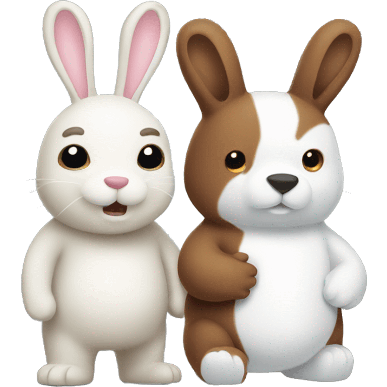 brown bear and white bunny emoji