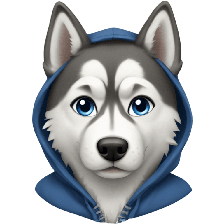 Husky with hoodie  emoji