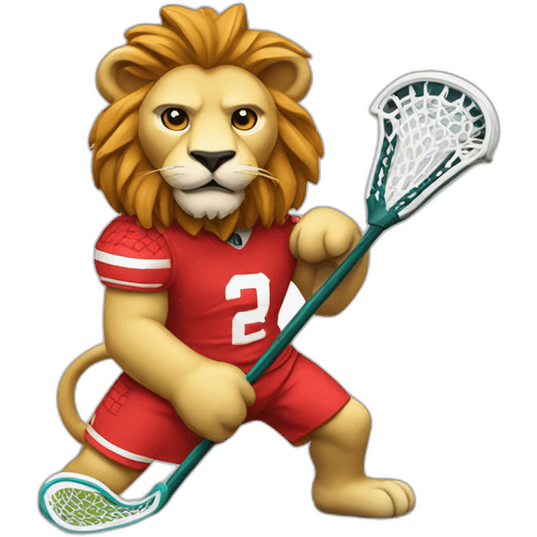 lacrosse lion with amsterdam logo emoji