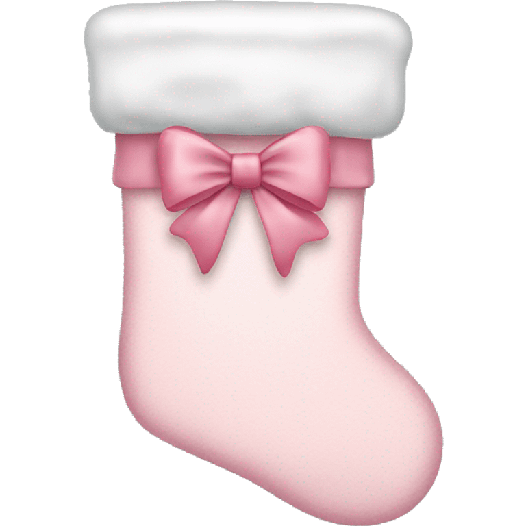  light pink Christmas stocking with bow emoji