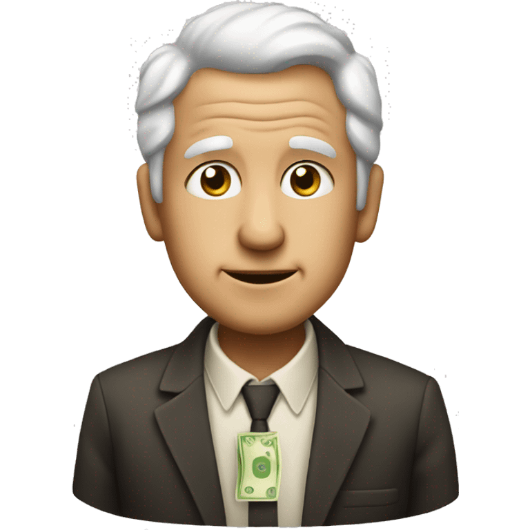 Old cute men with money emoji