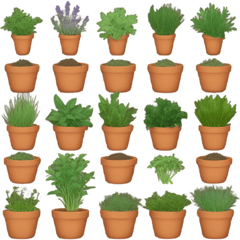 herbs in terracotta pots emoji