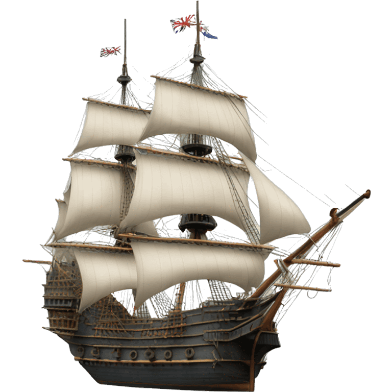 photorealistic england frigate  XVII 
century emoji