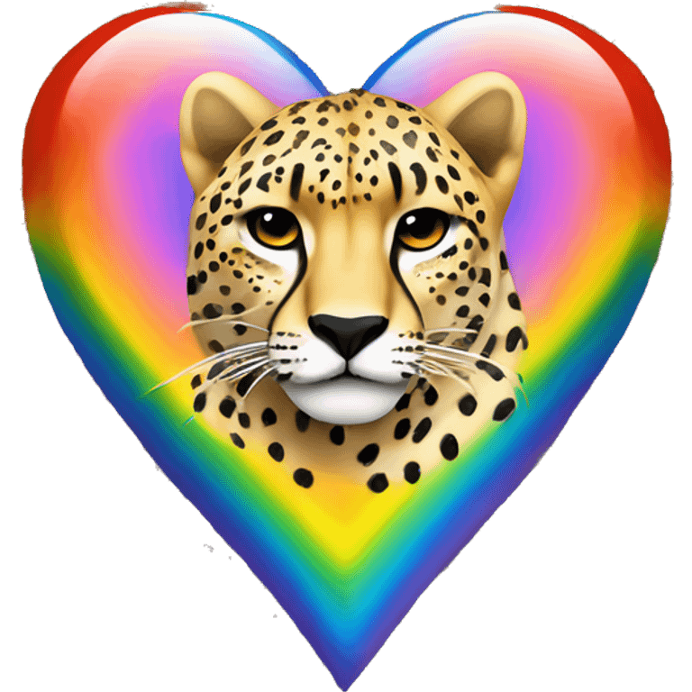 rainbow heart with cheetah print ￼ emoji