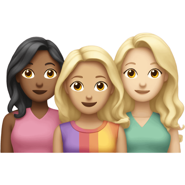 lesbian family with two asians two blondes emoji