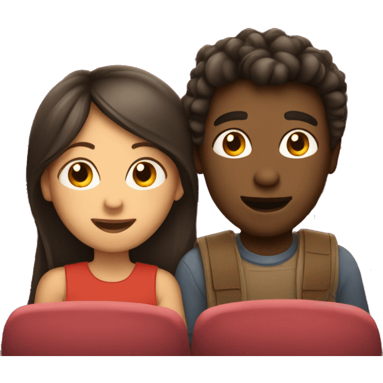 Girl and boy at a movie theater  emoji