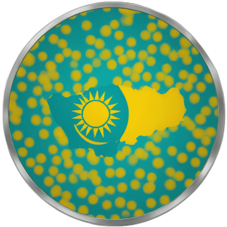 Kazakhstan flag printed on a disc emoji