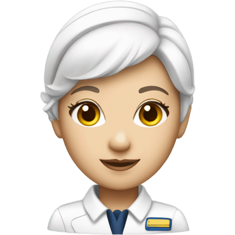 White short hair flight attendant  emoji