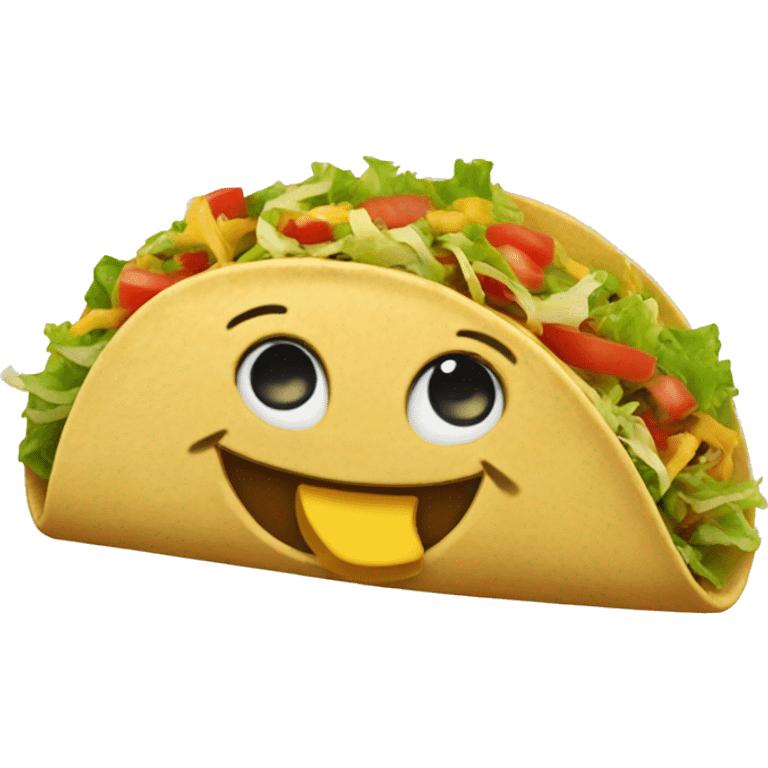 Taco with a smiling face emoji