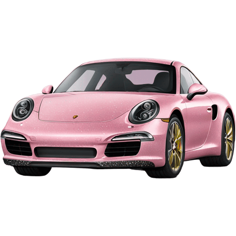 light Pink ombre luxurious porsche  car with glitter  emoji